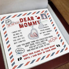Dear Mommy Keep this Baby Feet Necklace Close to Your Heart Until I Cat Rest In Your Arms