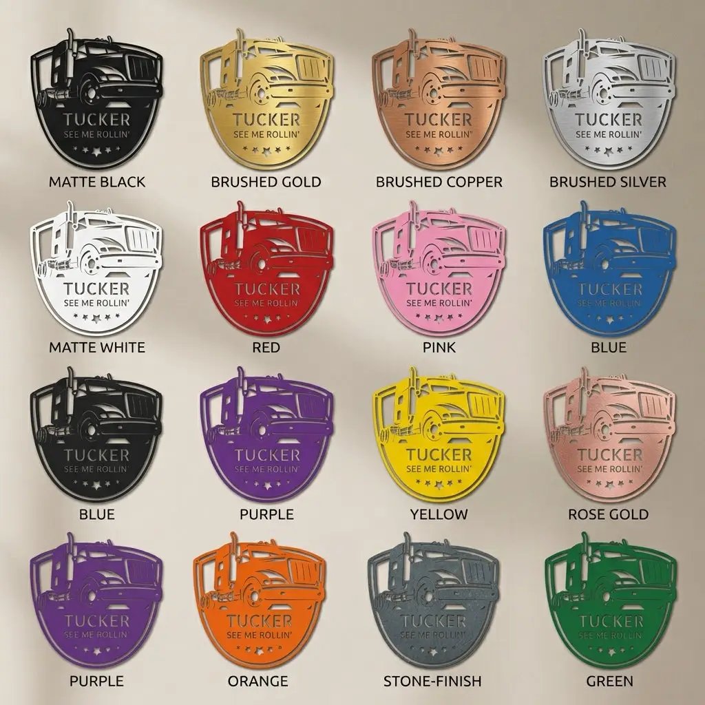 Personalized Trucker Metal Wall Art Sign | Custom Semi Truck Name Sign | Truck Driver Gift | Custom Steel Wall Decor | Made in USA