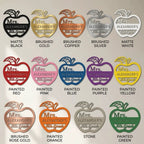 Personalized Teacher Apple Metal Wall Art | Custom Teacher Name Sign | Classroom Door Decor | Teacher Appreciation Gift | Made in USA