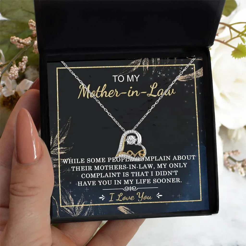 Gift for Mother-in-Law I Wish You Were In My Life Sooner Dancing Heart Pendant Necklace