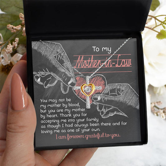 To My Mother-in-Law You are my Mother by Heart Cross Pendant Necklace - Mallard Moon Gift Shop