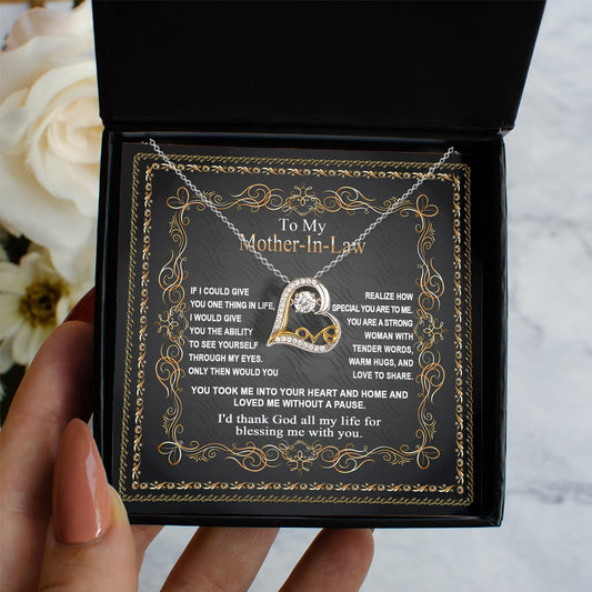 Mother-in-Law Gift You Took Me Into Your Heart and Home Heart Pendant Necklace - Mallard Moon Gift Shop