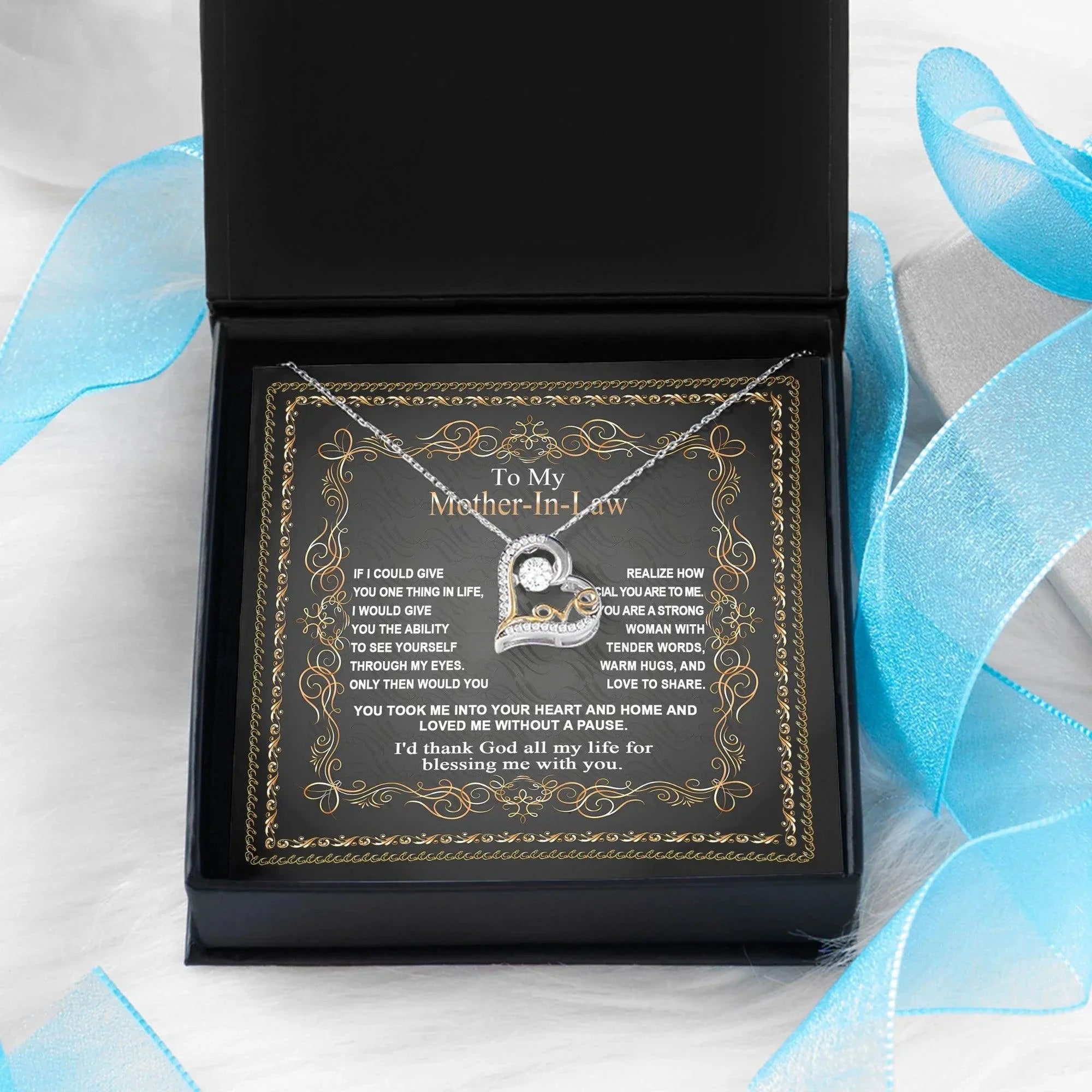 Mother-in-Law Gift You Took Me Into Your Heart and Home Heart Pendant Necklace