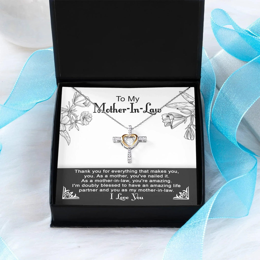 To My Mother-in-Law You Nailed It as a Mother Cross Pendant Necklace