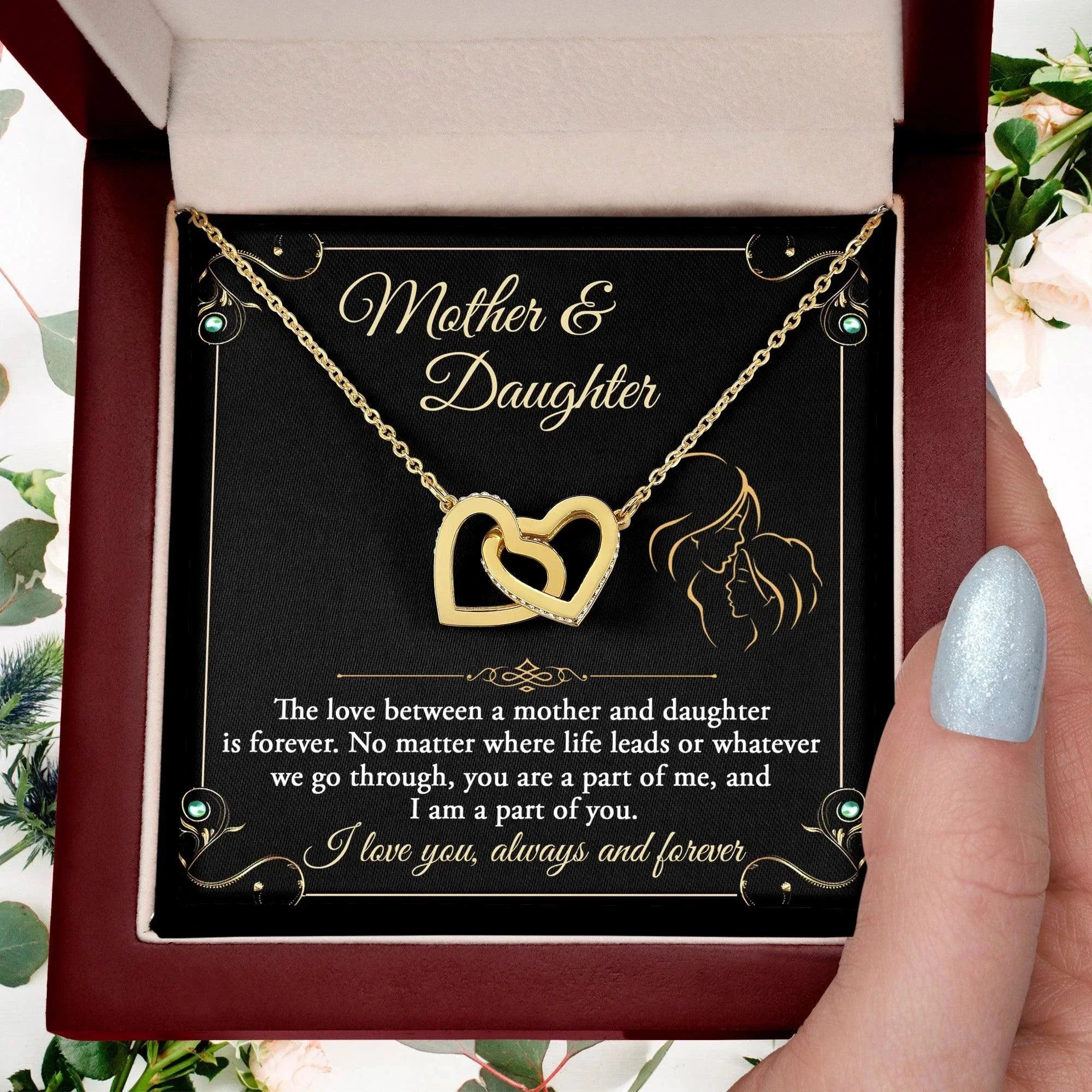 Mother and Daughter- You are a Part Of Me and I am a Part of You Love Knot Necklace
