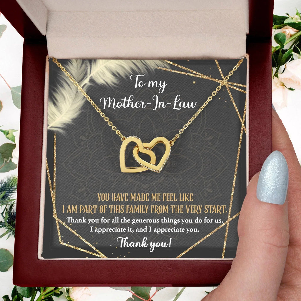 Gift for Mother-in-Law You are Appreciated Interlocking Hearts Necklace