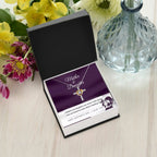 Mother Jewelry Gift - Mother and Daughter Bound by Heart Cross Pendant Necklace