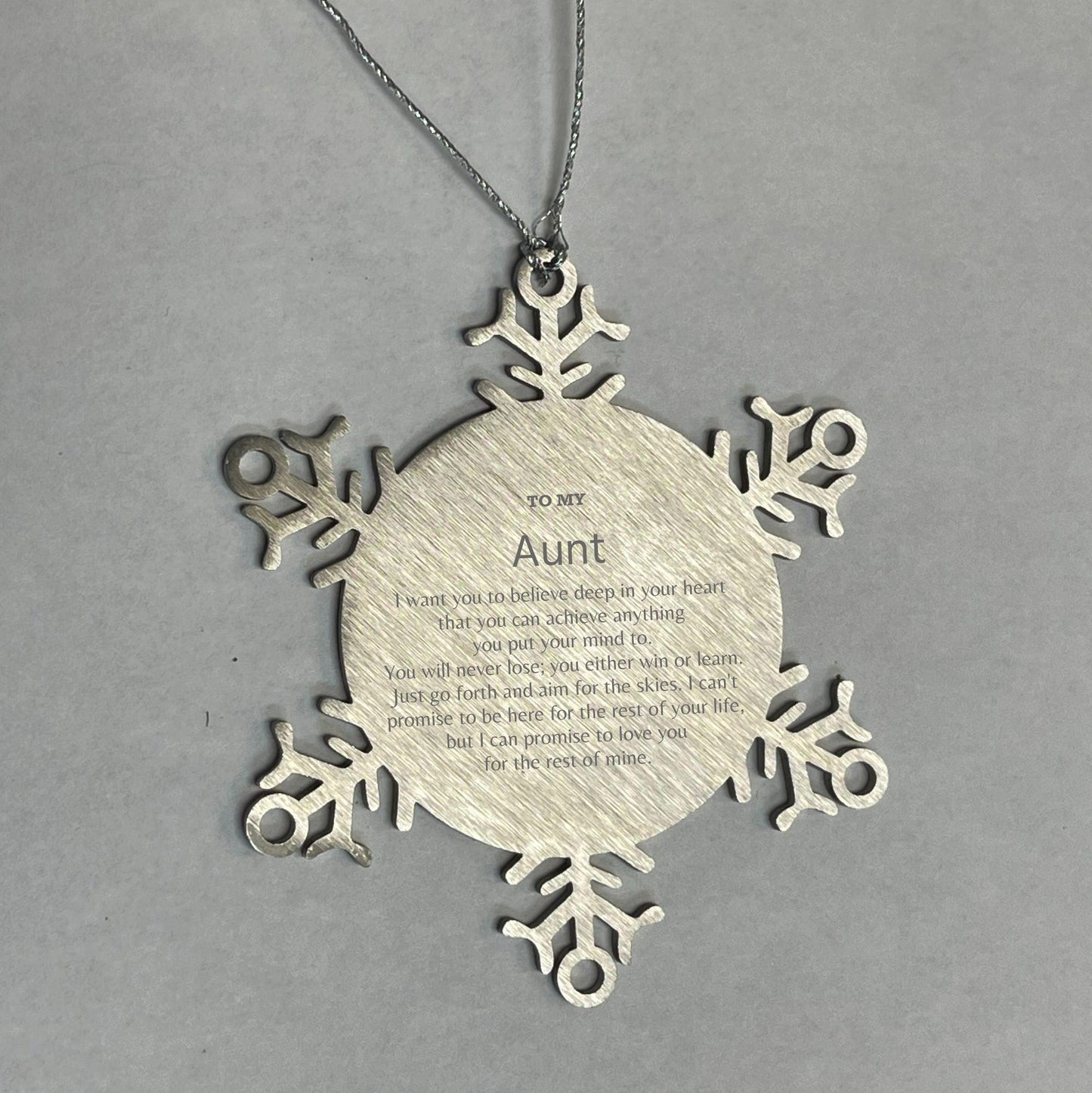 Motivational Aunt Snowflake Christmas Ornament I can promise to love you for the rest of mine Birthday Gifts