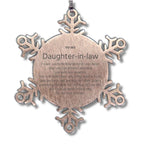 Motivational Daughter In Law Snowflake Ornament, Daughter In Law I can promise to love you for the rest of mine, Christmas Birthday Gifts