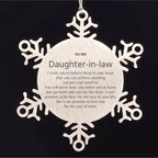 Motivational Daughter In Law Snowflake Ornament, Daughter In Law I can promise to love you for the rest of mine, Christmas Birthday Gifts