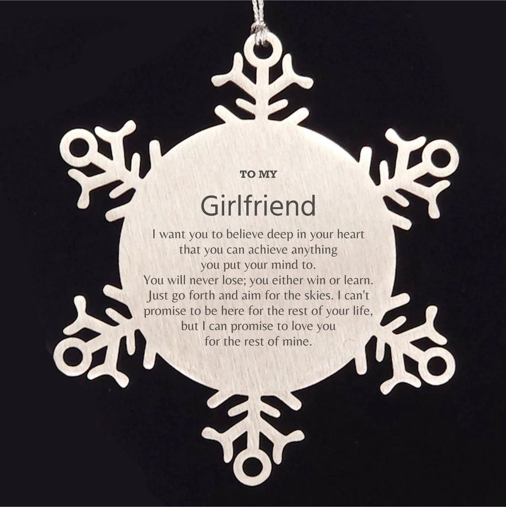 Motivational Girlfriend Snowflake Ornament, I can promise to love you for the rest of mine, Christmas Birthday Gift