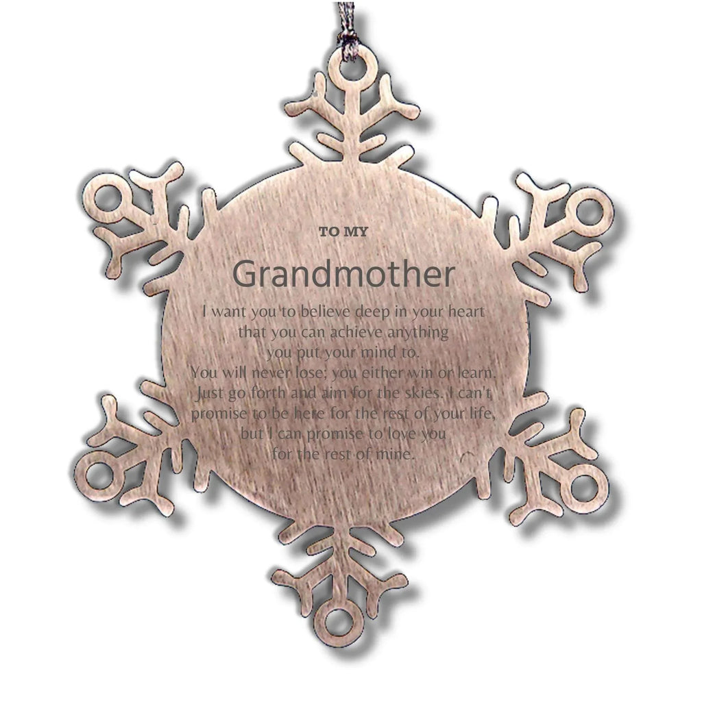 Motivational Grandmother Snowflake Ornament, Grandmother I can promise to love you for the rest of mine, Christmas Birthday Gift