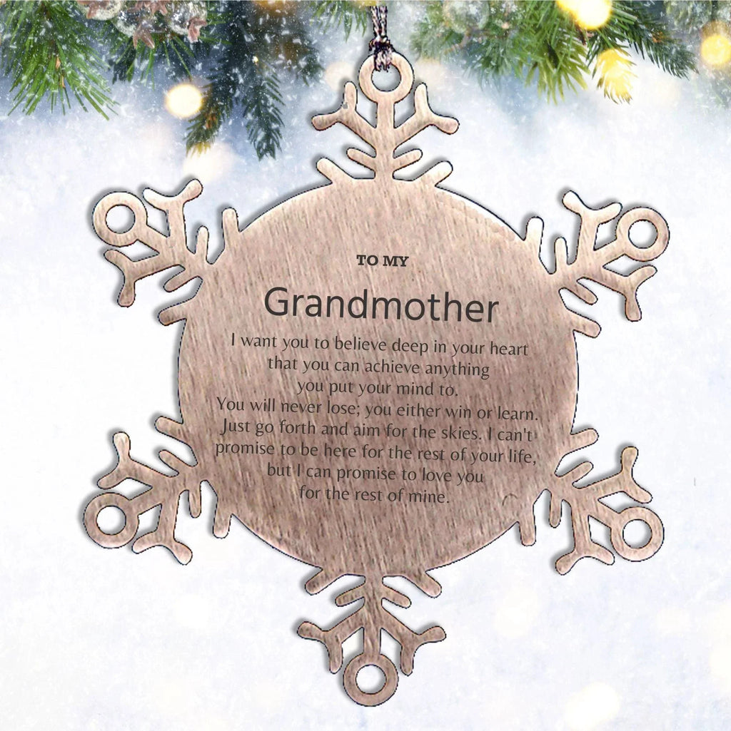 Motivational Grandmother Snowflake Ornament, Grandmother I can promise to love you for the rest of mine, Christmas Birthday Gift