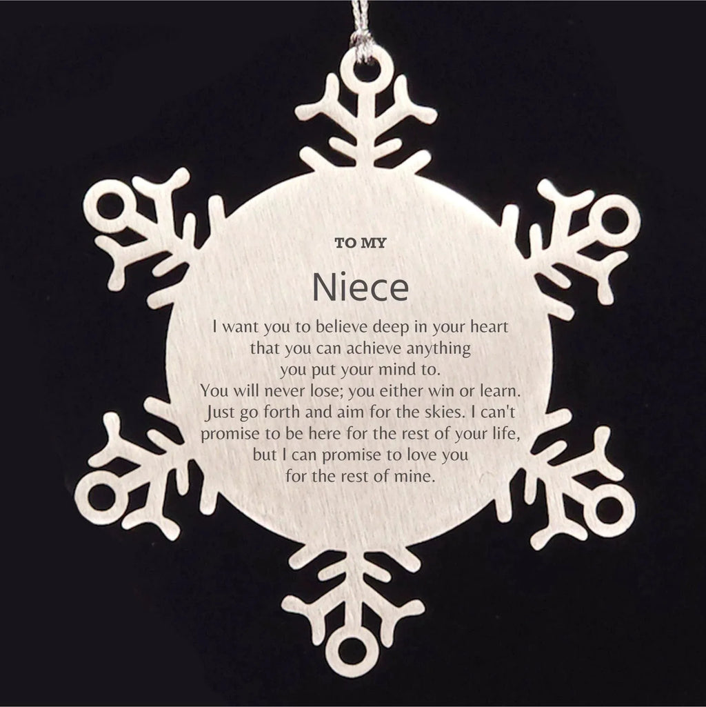Motivational Niece Snowflake Ornament, Niece I can promise to love you for the rest of mine, Christmas Birthday Gift