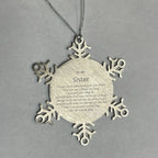 Motivational Sister Snowflake Ornament, Sister I can promise to love you for the rest of mine, Christmas Ornament For Sister, Sister Gift for Women Men