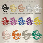 Couples Custom Name Monogram Mr. and Mrs. Steel Wall Sign
