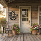 Couples Custom Name Monogram Mr. and Mrs. Steel Wall Sign