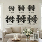 Split Letter Monogram Custom Name Indoor Outdoor Steel Wall Sign