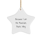 Musician Gifts from Friends - 'Because I Am The Musician. That's Why.' Star Ornament for Christmas - Gifts for Musician