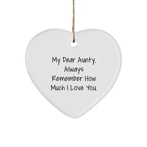 My Dear Aunty, Always Remember How Much I Love You., Heart Ornament for Aunty Gifts from Men, Women, Friends, Coworkers, Family, Heart Shaped Aunty Love Gift, Christmas Unique Gifts