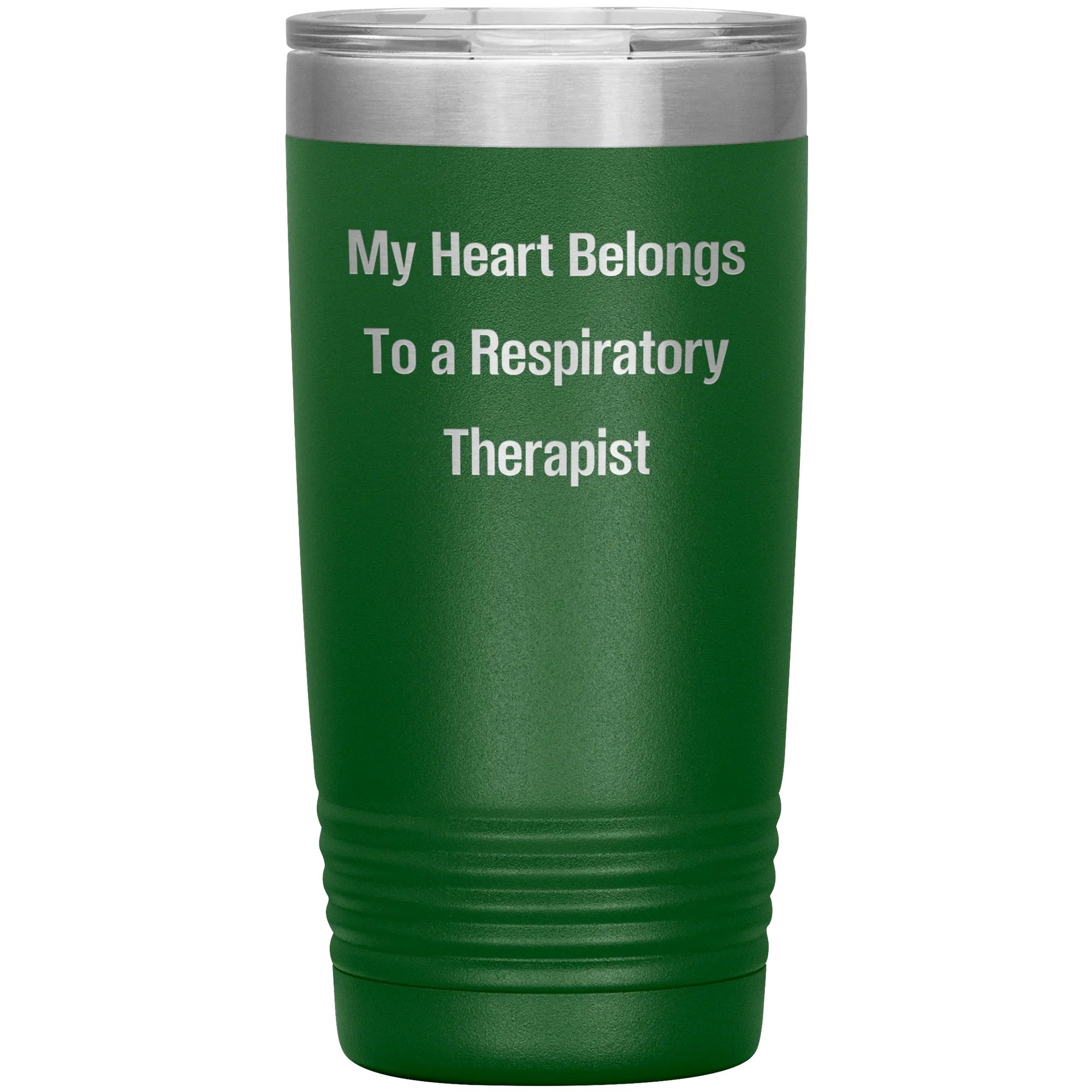 My Heart Belongs to a Respiratory Therapist" – 20oz & 30oz Vacuum Insulated Stainless Steel Tumbler – Laser Engraved, Double-Walled, Spill-Resistant Lid – Ideal Gift for Healthcare Heroes