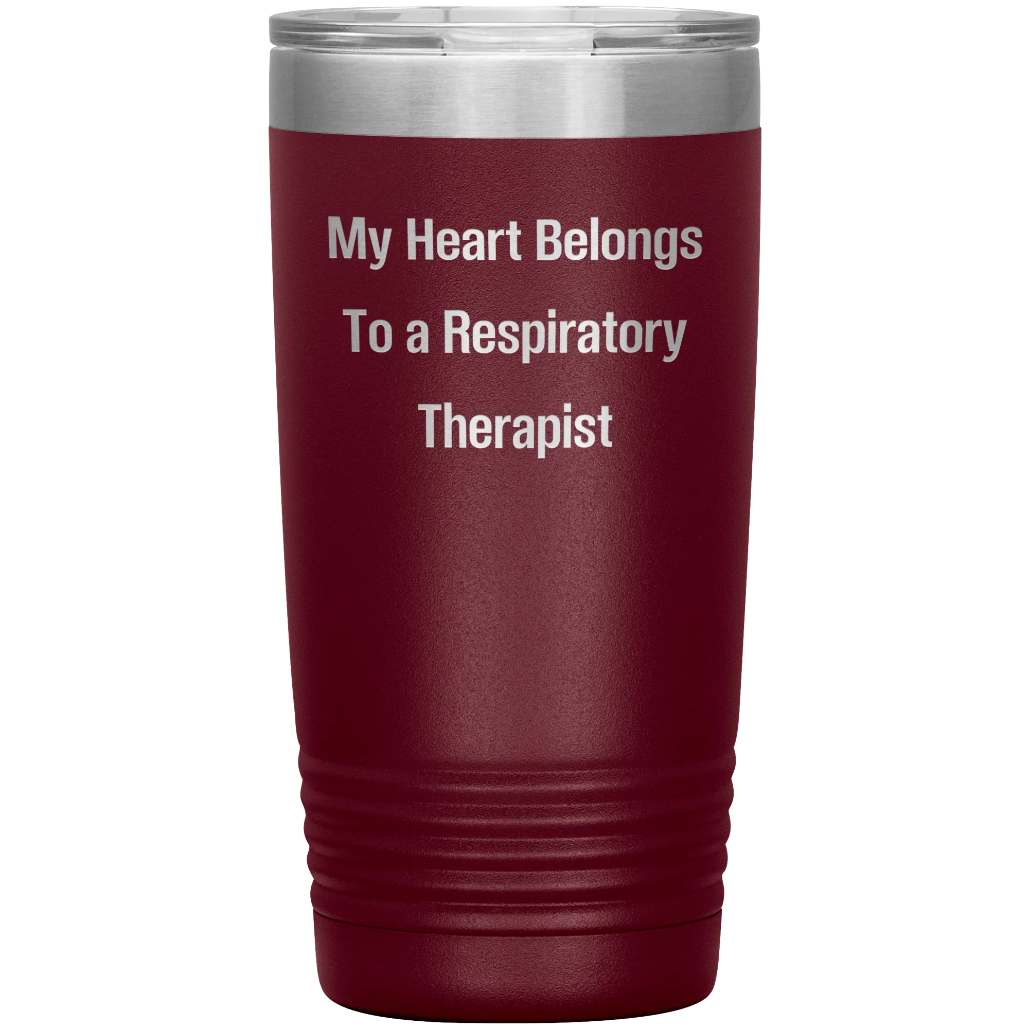 My Heart Belongs to a Respiratory Therapist" – 20oz & 30oz Vacuum Insulated Stainless Steel Tumbler – Laser Engraved, Double-Walled, Spill-Resistant Lid – Ideal Gift for Healthcare Heroes