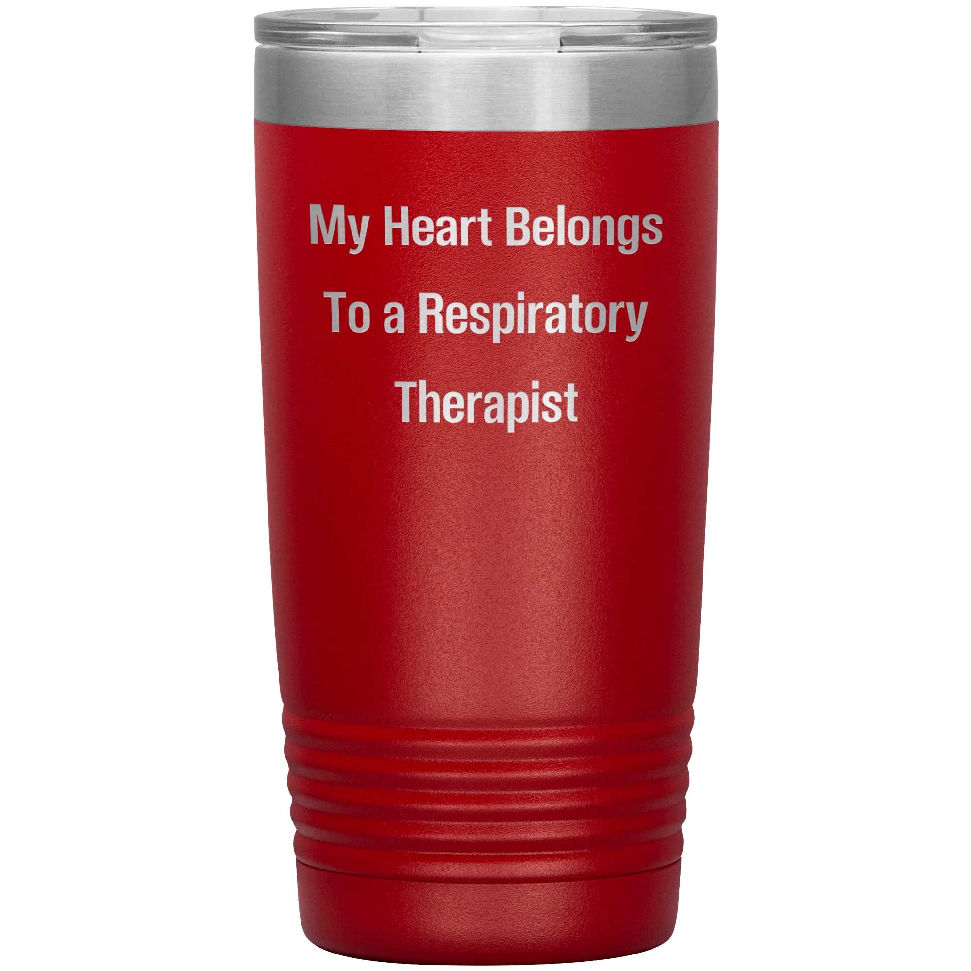 My Heart Belongs to a Respiratory Therapist" – 20oz & 30oz Vacuum Insulated Stainless Steel Tumbler – Laser Engraved, Double-Walled, Spill-Resistant Lid – Ideal Gift for Healthcare Heroes
