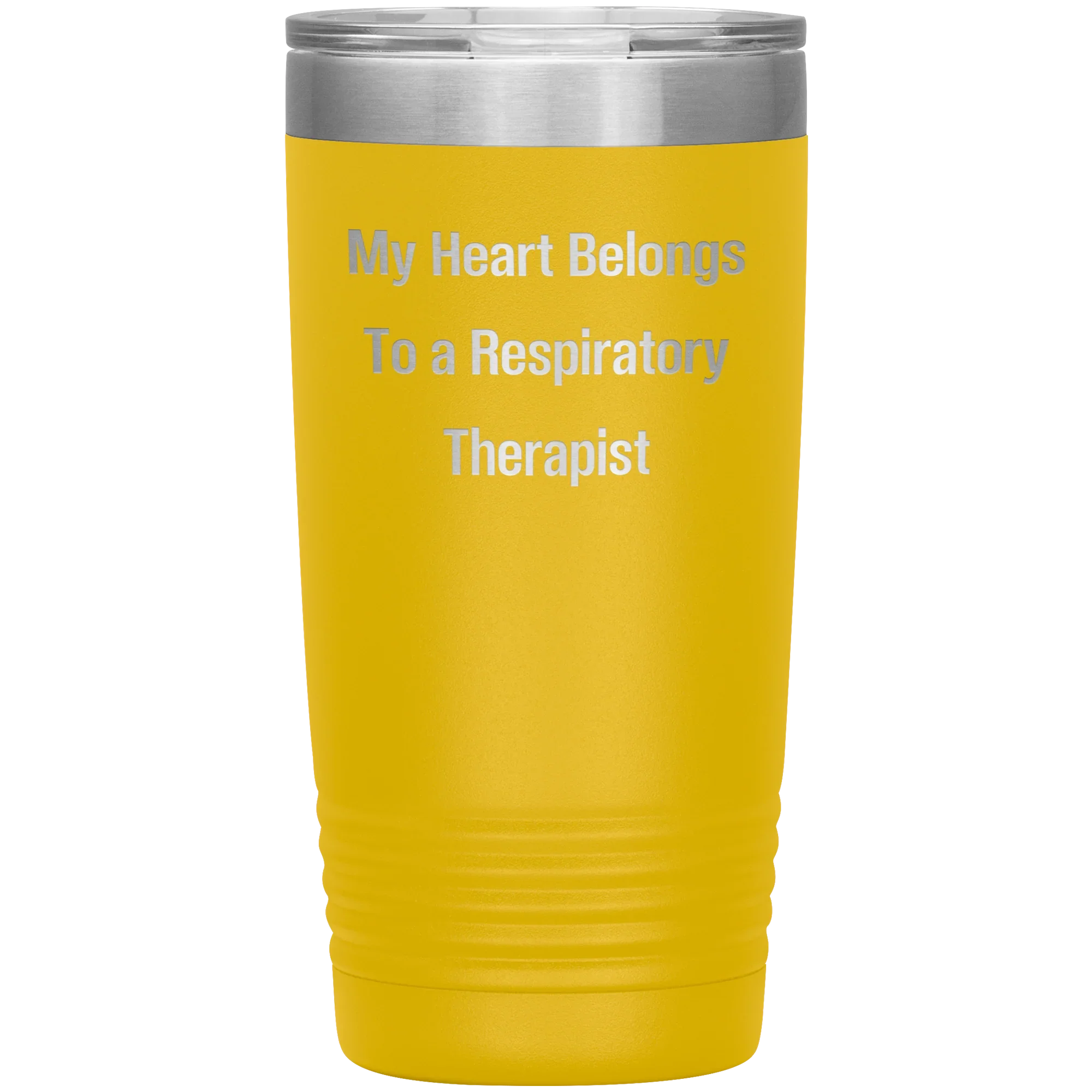 My Heart Belongs to a Respiratory Therapist" – 20oz & 30oz Vacuum Insulated Stainless Steel Tumbler – Laser Engraved, Double-Walled, Spill-Resistant Lid – Ideal Gift for Healthcare Heroes