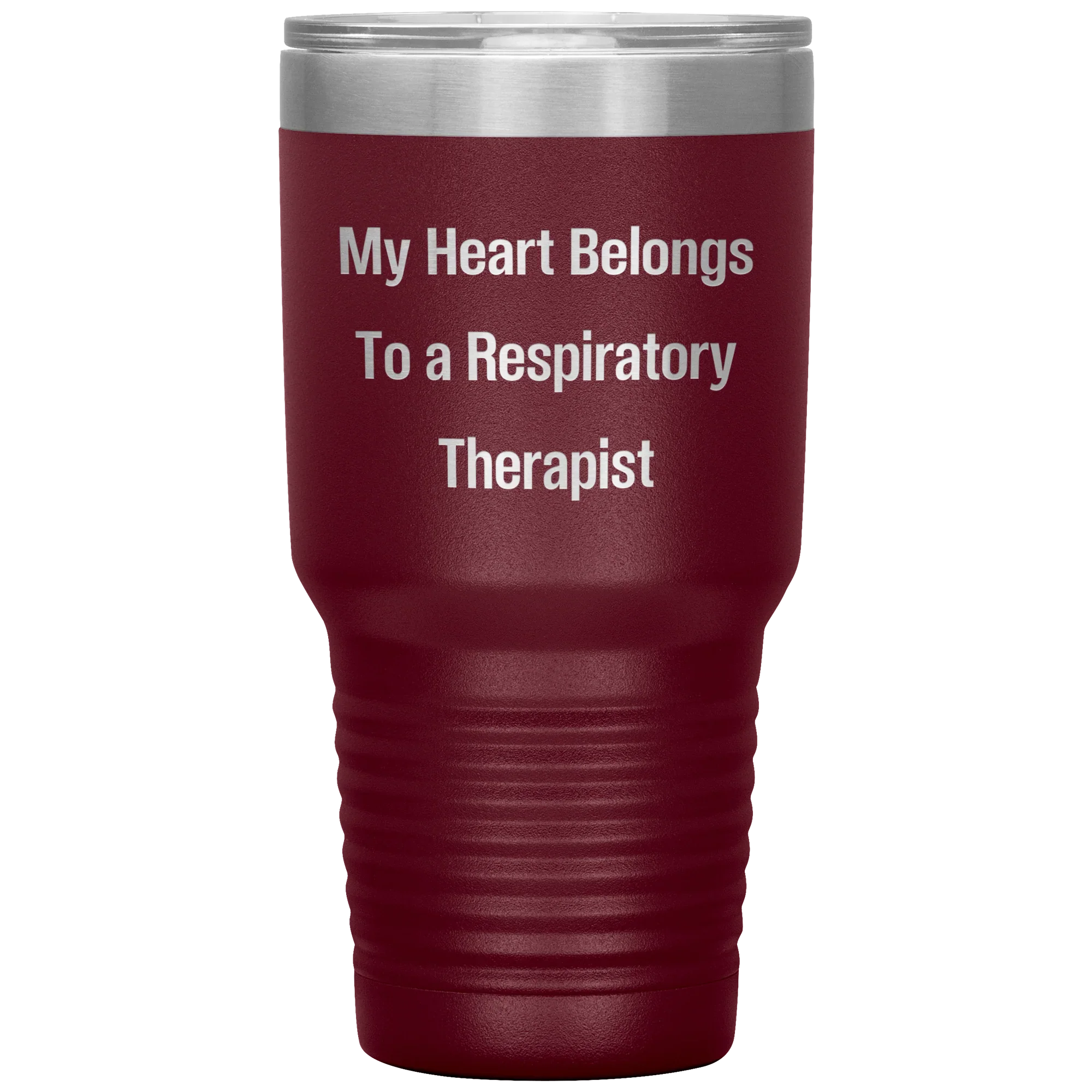 My Heart Belongs to a Respiratory Therapist – 20oz & 30oz Vacuum Insulated Stainless Steel Tumbler – Laser Engraved, Double-Walled, Spill-Resistant Lid – Ideal Gift for Healthcare Heroes