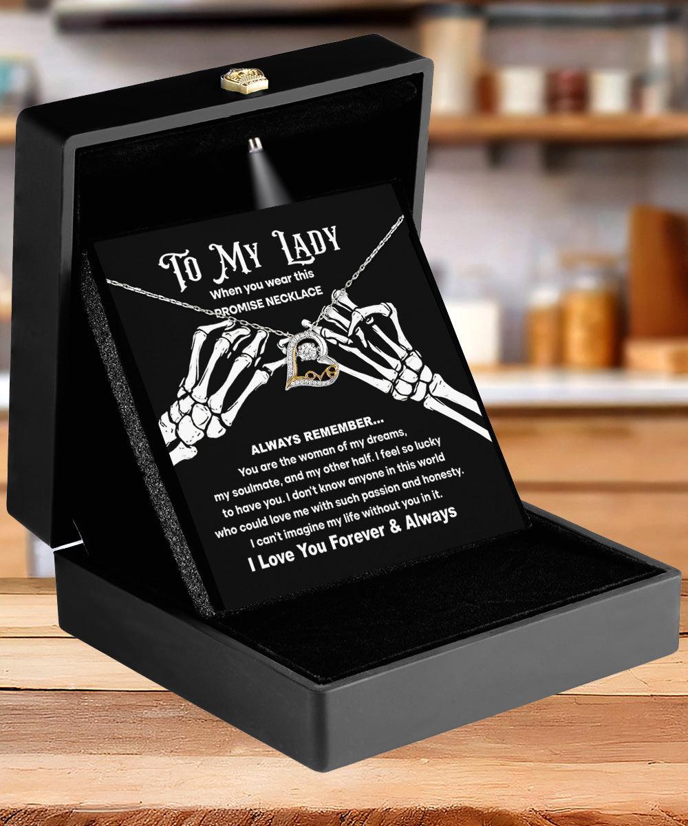 Soulmate Woman of My Dreams Halloween Inspired Love Dancing Heart Necklace - Mallard Moon Gift Shop