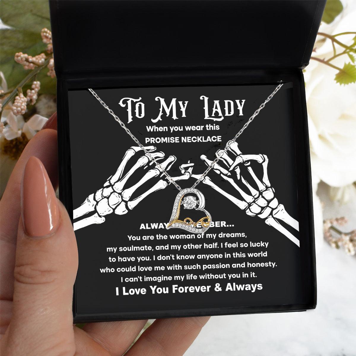 Soulmate Woman of My Dreams Halloween Inspired Love Dancing Heart Necklace - Mallard Moon Gift Shop