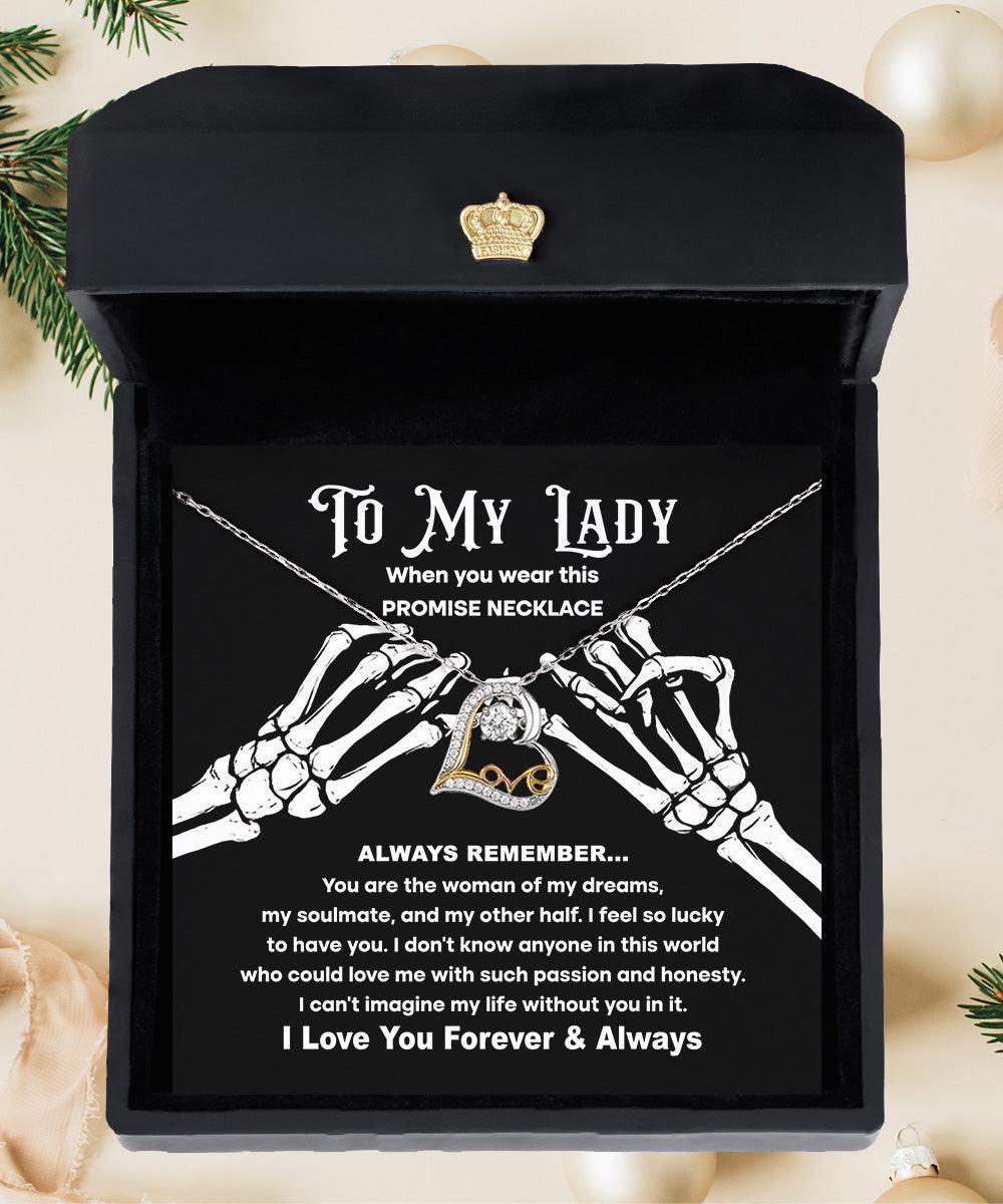 Soulmate Woman of My Dreams Halloween Inspired Love Dancing Heart Necklace - Mallard Moon Gift Shop