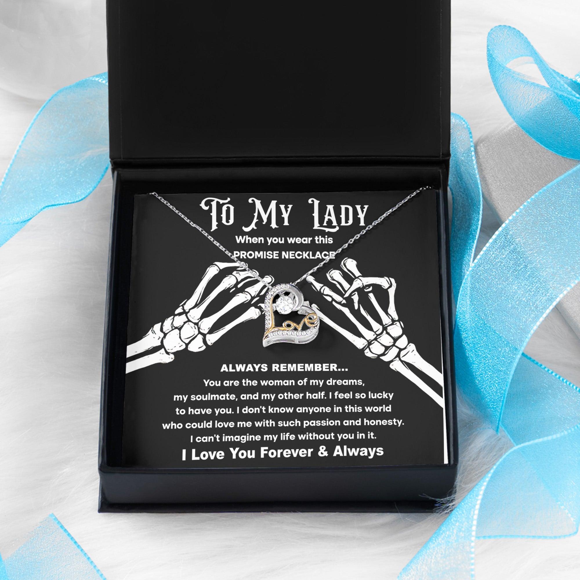 Soulmate Woman of My Dreams Halloween Inspired Love Dancing Heart Necklace - Mallard Moon Gift Shop