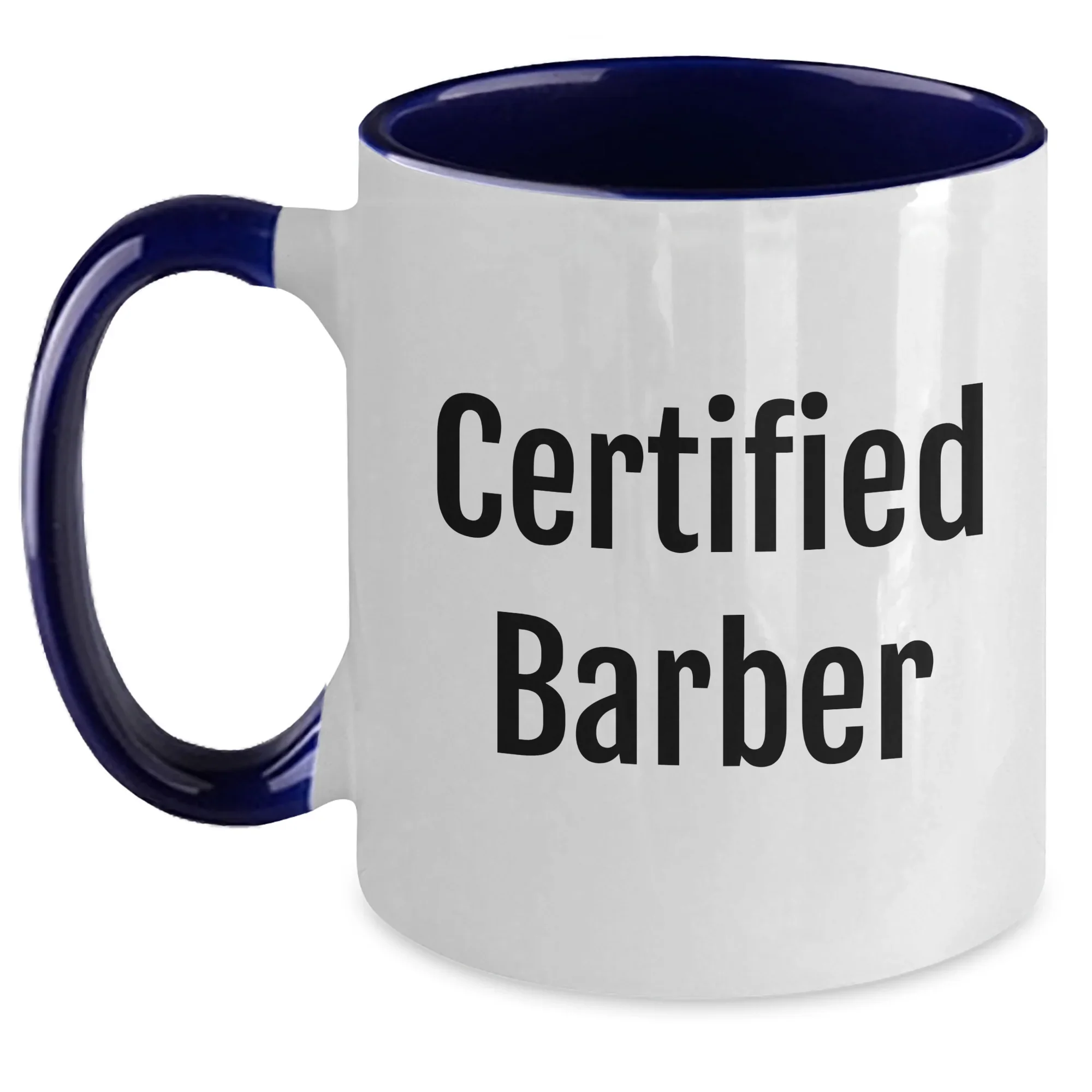 Funny Certified Barber Gifts for Men - Two Tone Coffee Mug, Dad's Day Unique Gifts from Friends, Family, Coworkers