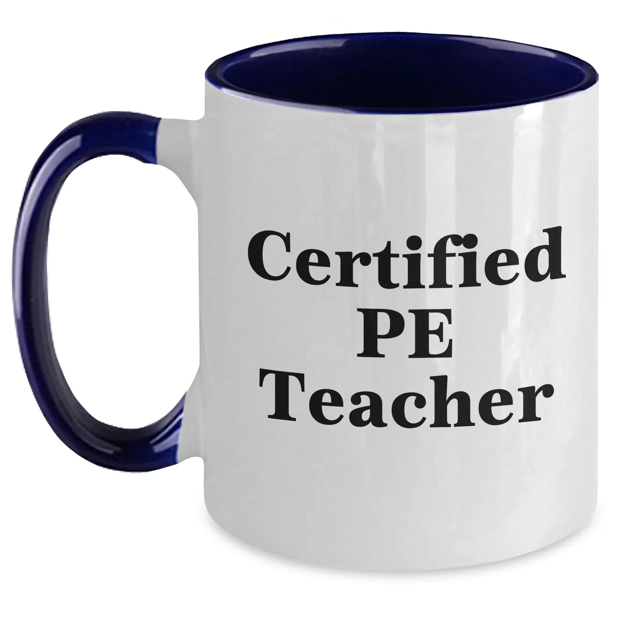 Funny PE Teacher Gifts for Men from Friends on Father's Day, Two Tone Coffee Mug with Inspirational Quote