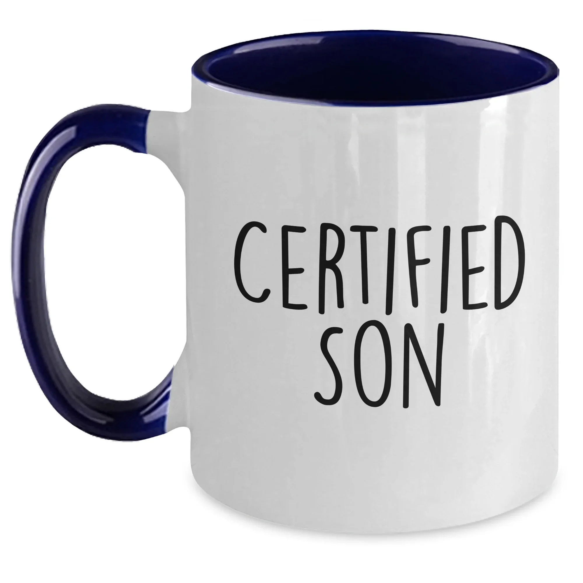 Funny Son Gift Ideas, 'Certified Son' Two Tone Coffee Mug for Men, Father's Day Unique Gifts from Family, Friends, or Coworkers