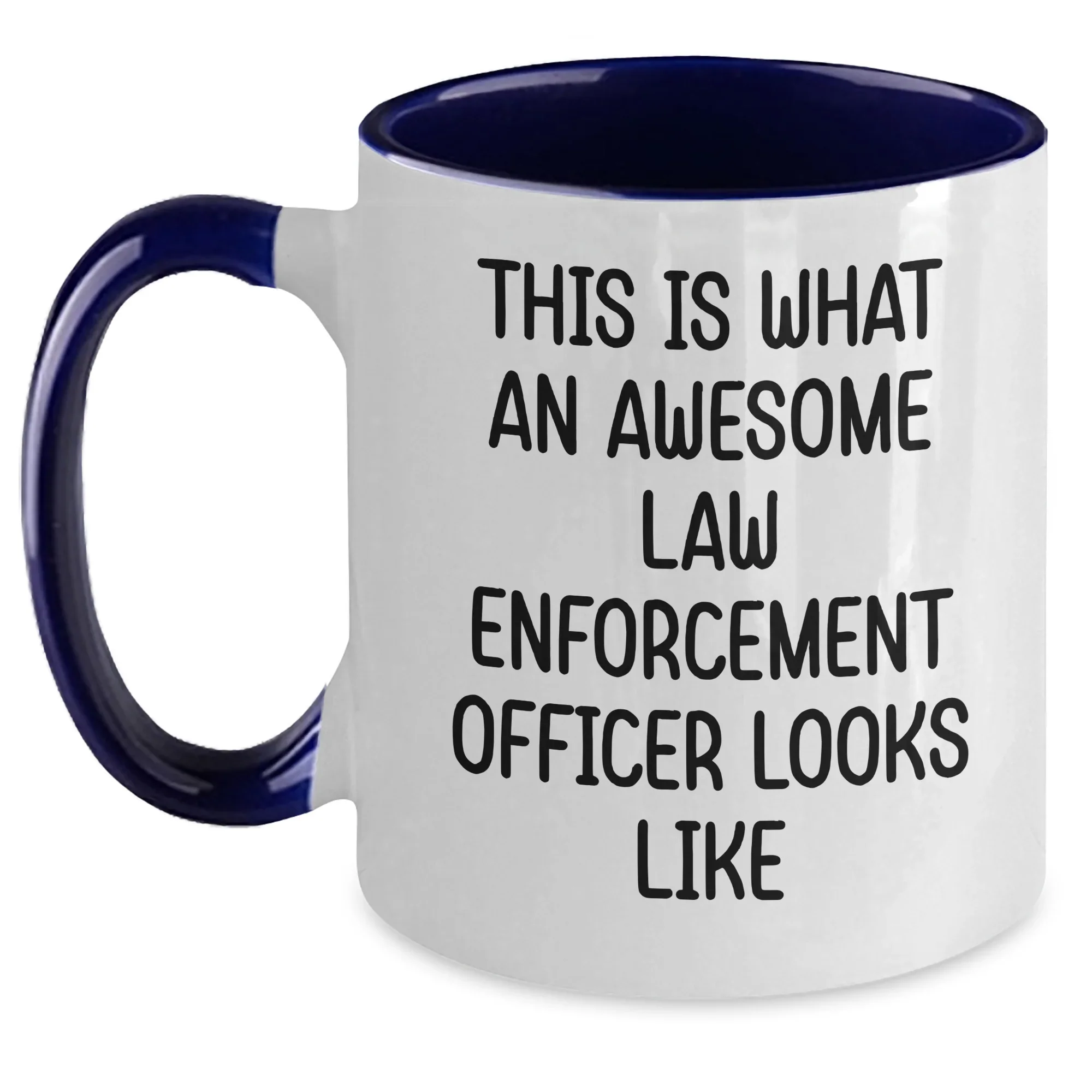 Funny Law Enforcement Officer Gifts, This Is What An Awesome Law Enforcement Officer Looks Like, Two Tone Coffee Mug for Father's Day - Gifts from Family - Gifts for Law Enforcement Officer