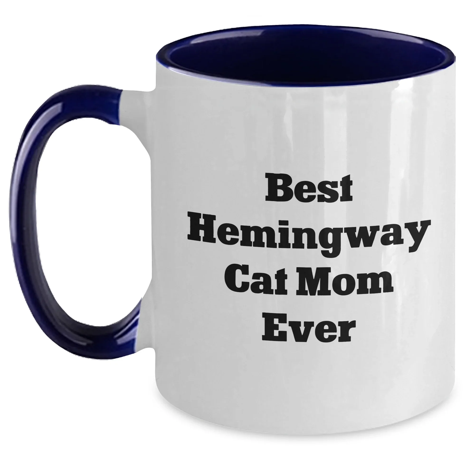 Hemingway Cat Mom Funny Two Tone Coffee Mugs Gifts from Men to Friends and Family for Father's Day