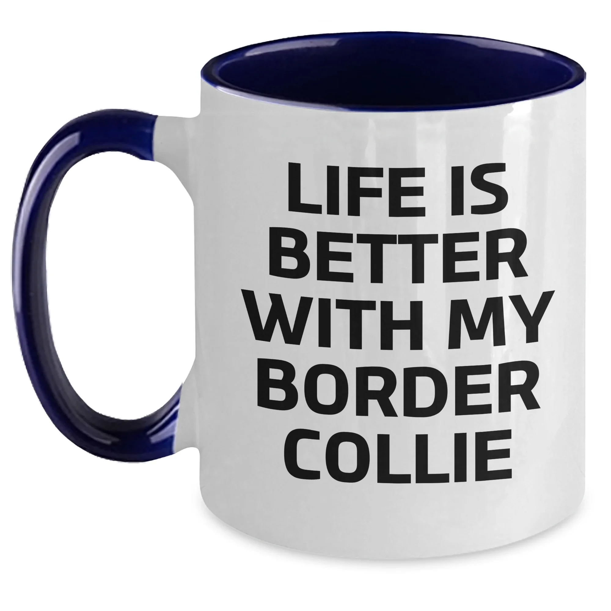 Funny Border Collie Dog Lover's Gifts from Dad to Border Collie Dog Friends - Two Tone Coffee Mug for Father's Day
