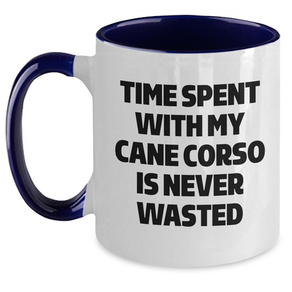Cute Cane Corso Dog Lover's Two Tone Coffee Mug, Gifts from Men, Father's Day Unique Gifts for Cane Corso Dog Enthusiasts, Funny Quote - Main