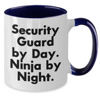 Security Guard By Day Funny Two Tone Coffee Mugs Gifts from Men to Security Guard Graduation Unique