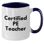 Funny PE Teacher Gifts - 'Love Teaching' Two Tone Coffee Mug for Dad, Teacher, Friend - Father's Day, Unique Gifts from Men to PE Teacher