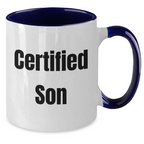 Funny Son Gifts from Mom to Son, Two Tone Coffee Mug for Him, Father's Day Unique Gifts