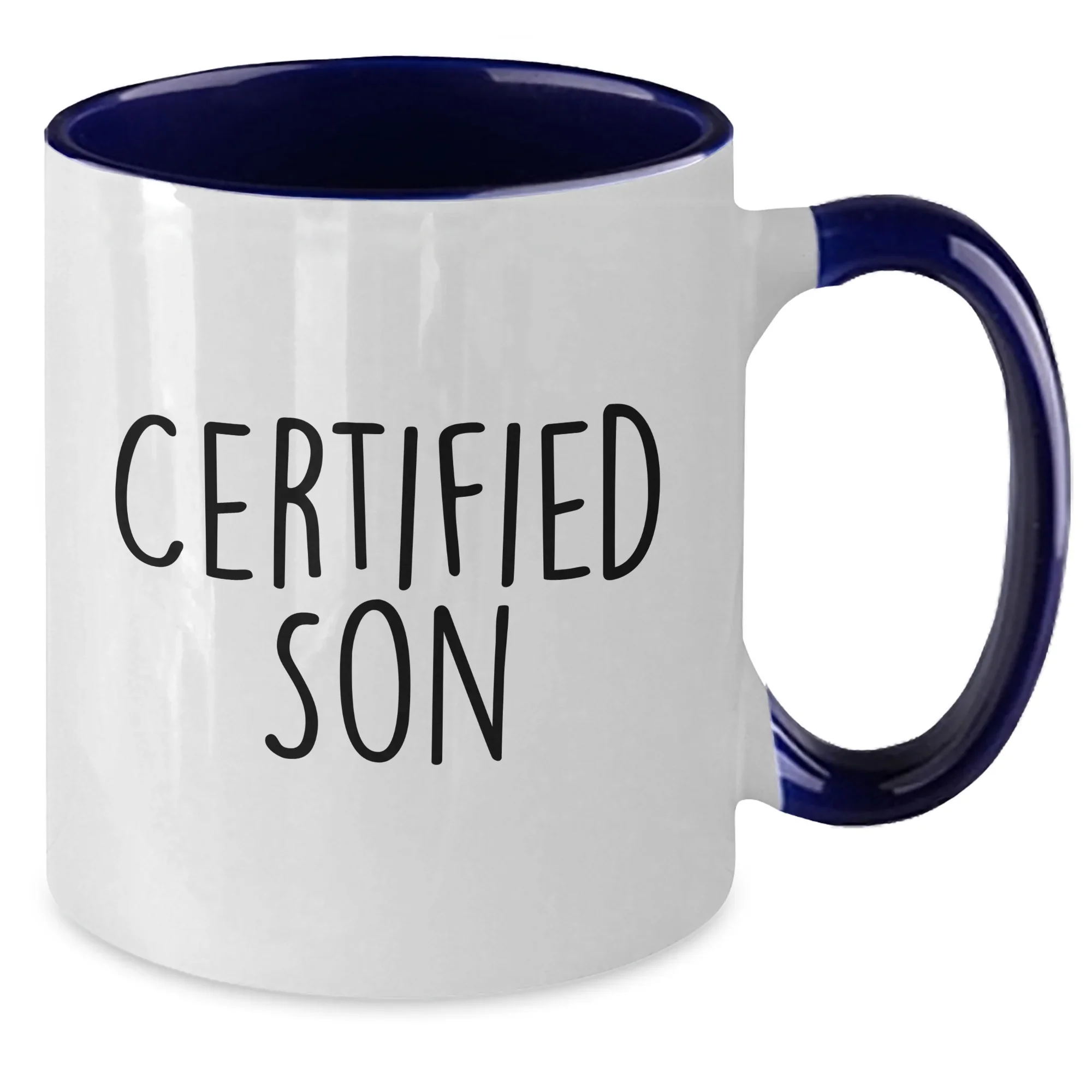 Funny Son Gift Ideas, 'Certified Son' Two Tone Coffee Mug for Men, Father's Day Unique Gifts from Family, Friends, or Coworkers