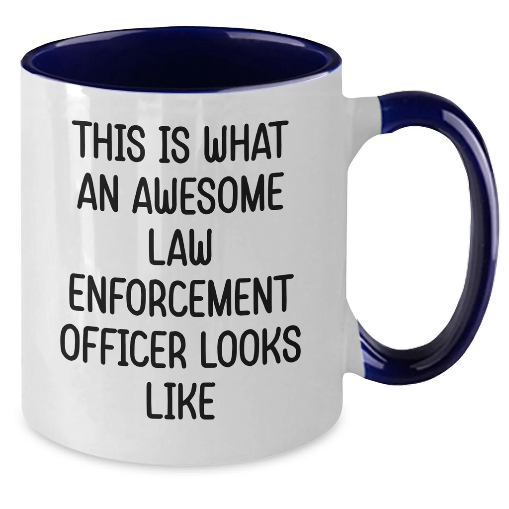 Funny Law Enforcement Officer Gifts, This Is What An Awesome Law Enforcement Officer Looks Like, Two Tone Coffee Mug for Father's Day - Gifts from Family - Gifts for Law Enforcement Officer