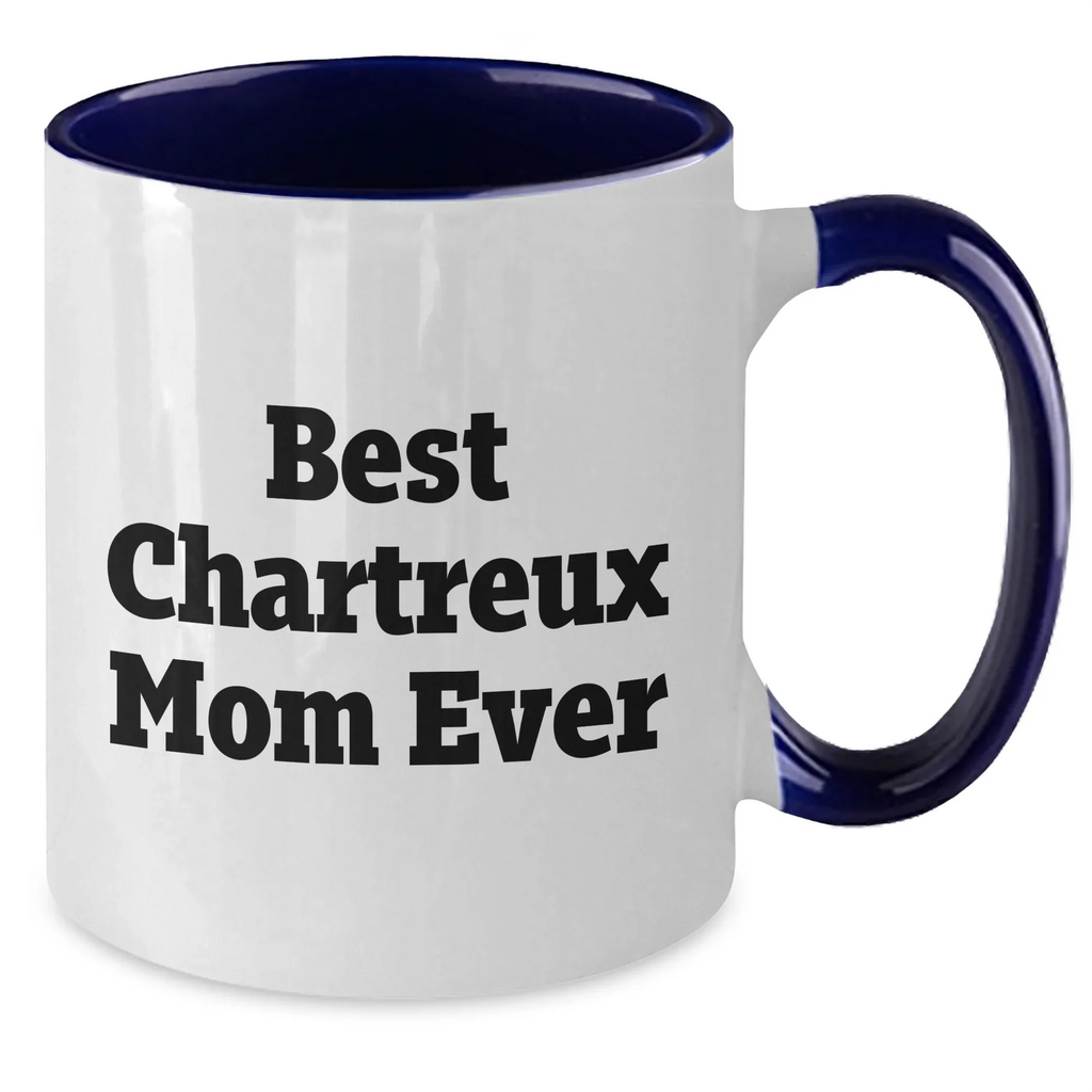 Funny Chartreux Cat Gifts for Men, Best Chartreux Mom Ever Two Tone Coffee Mug, Father's Day Unique Gifts from Mom, Gifts for Dad, Chartreux Cat Enthusiasts