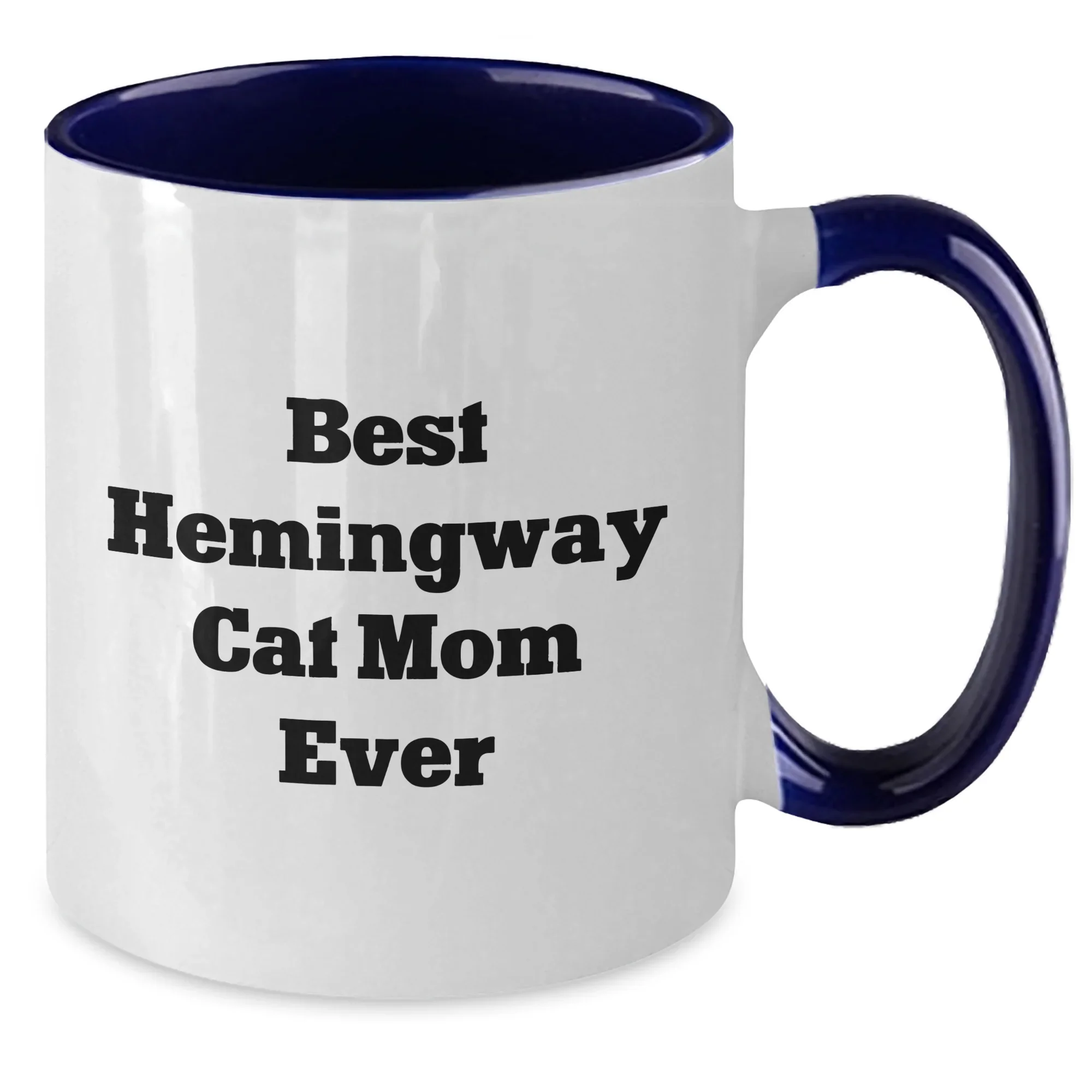 Hemingway Cat Mom Funny Two Tone Coffee Mugs Gifts from Men to Friends and Family for Father's Day