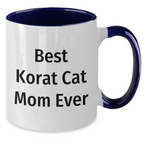 Funny Korat Cat Mom Gifts from Friends, Unique Two Tone Coffee Mugs for Korat Cat Lovers, Best Korat Cat Mom Ever Quote, Father's Day Unique Gifts for Men, Korat Cat Enthusiasts