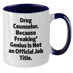 Drug Counselor Gifts, Funny Two Tone Coffee Mugs, Graduation Unique Gifts from Friends, Gifts for Drug Counselor