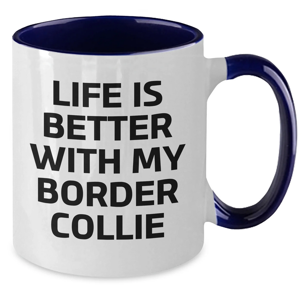 Funny Border Collie Dog Lover's Gifts from Dad to Border Collie Dog Friends - Two Tone Coffee Mug for Father's Day